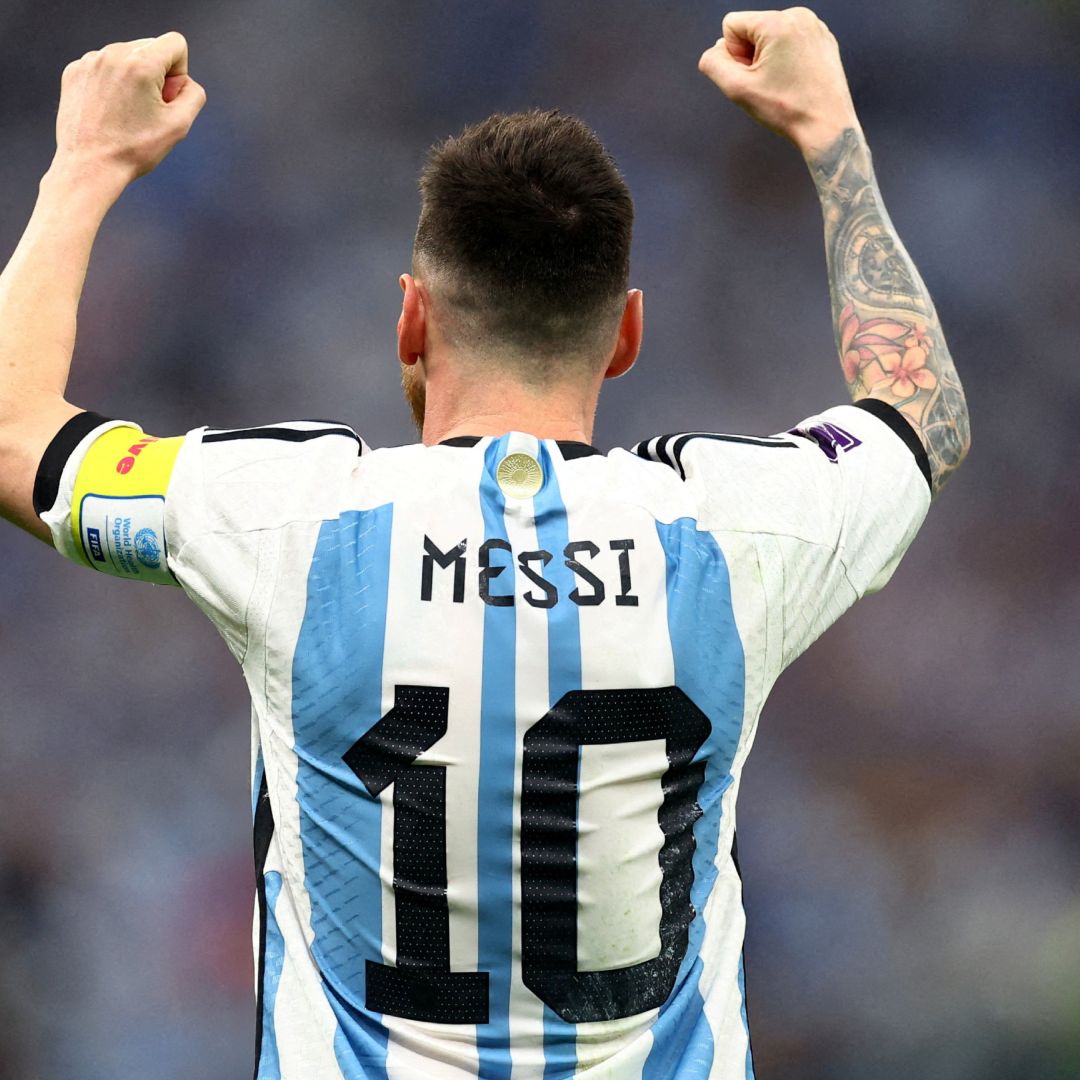 Lionel Messi durante un partido con la selección de Argentina